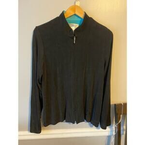Coldwater Creek Black and Teal Athleisure Zip Jacket Size L